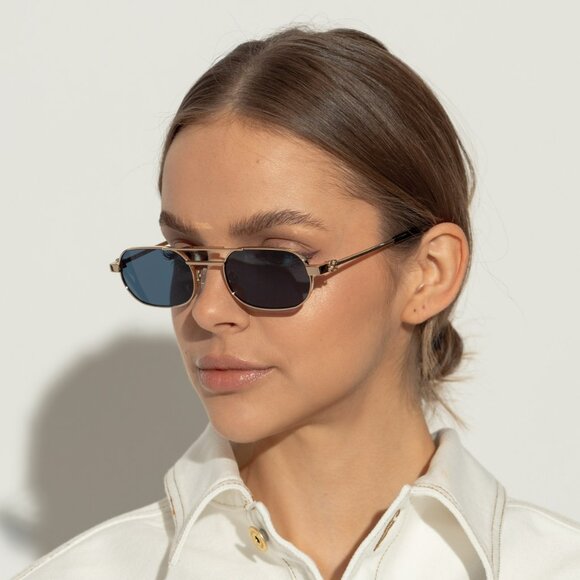 Off-White VAIDEN Women Sunglasses – Gold Oval Frame | Model OERI123 7645 - Picture 11 of 12